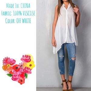 OPEN CROCHET BACK DETAILED HI-LOW TOP